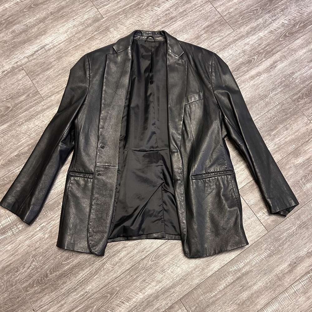 Express Black 100% Leather Jacket - image 1